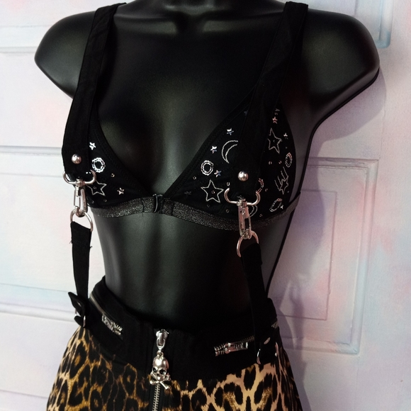 Killstar nwt leopard goth/punk skirt! Pretty kitty strappy mini! FINAL PRICE! - Picture 5 of 16